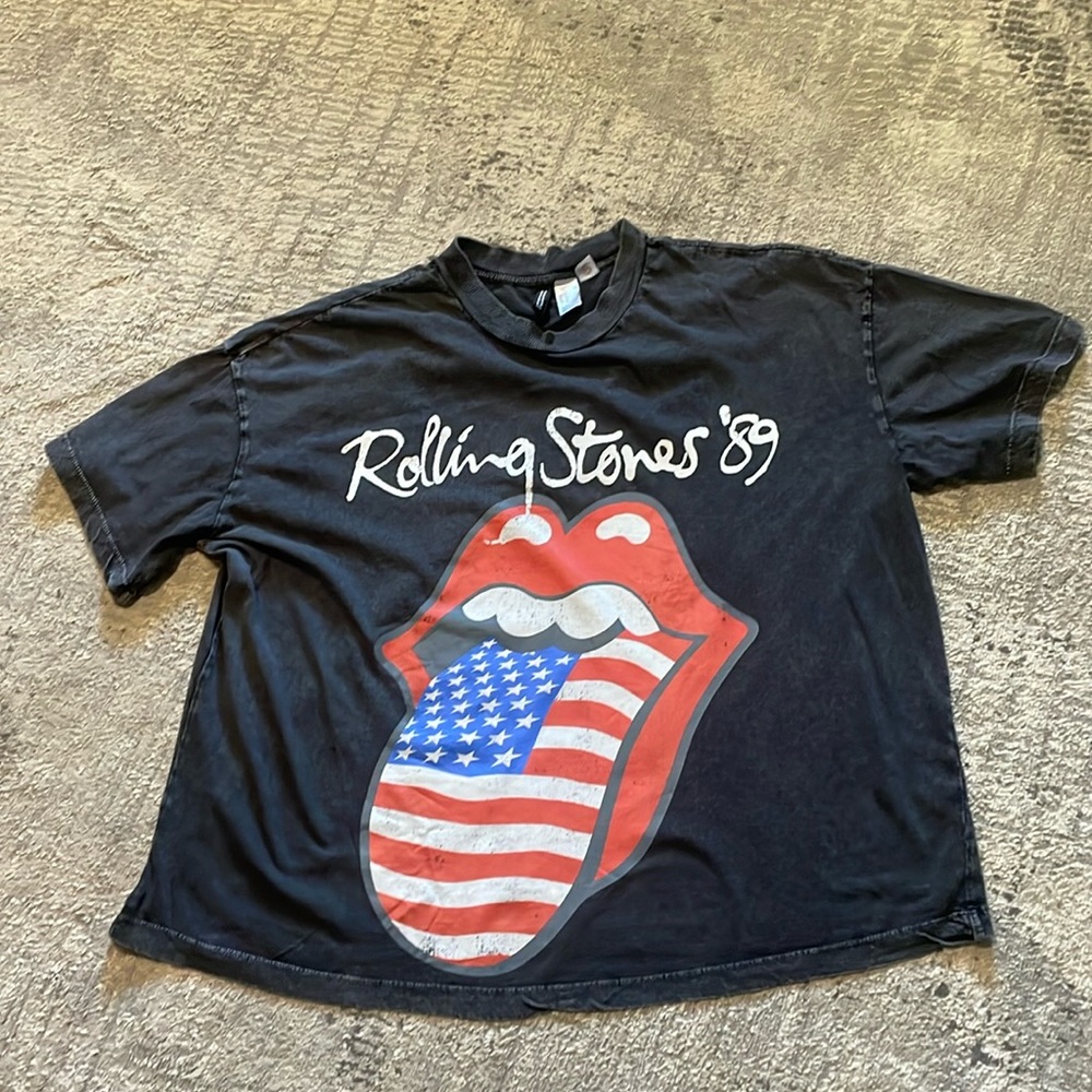 Unisex Divided H & M grey Rolling Stones ‘89 t-shirt Sz XL